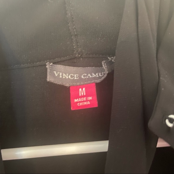 Black Vince Camuto Sleeveless Blouse with Attached Neck Accent - Picture 2 of 8